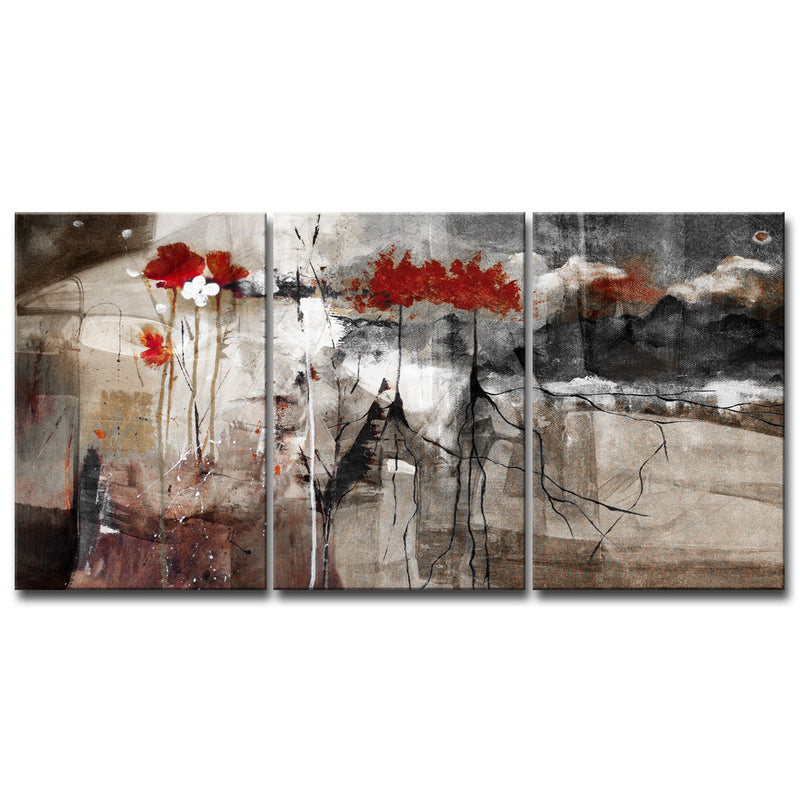 Abstract Flower VIII' Wrapped Canvas Wall Art Set