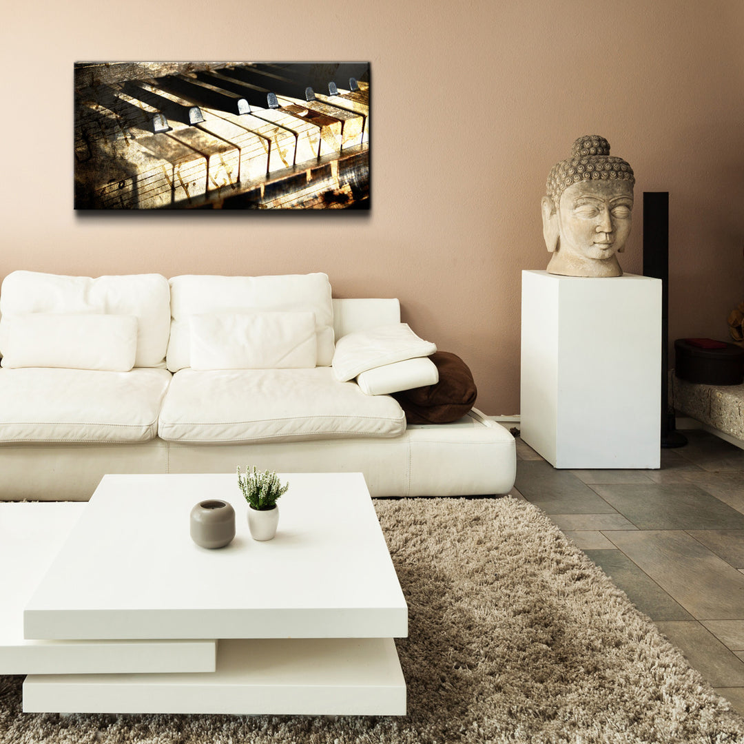 Ivory Keys' Wrapped Canvas Wall Art