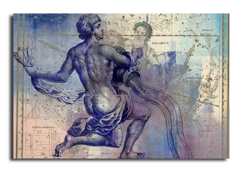 Zodiac Study: Aquarius'  Wrapped Canvas Wall Art