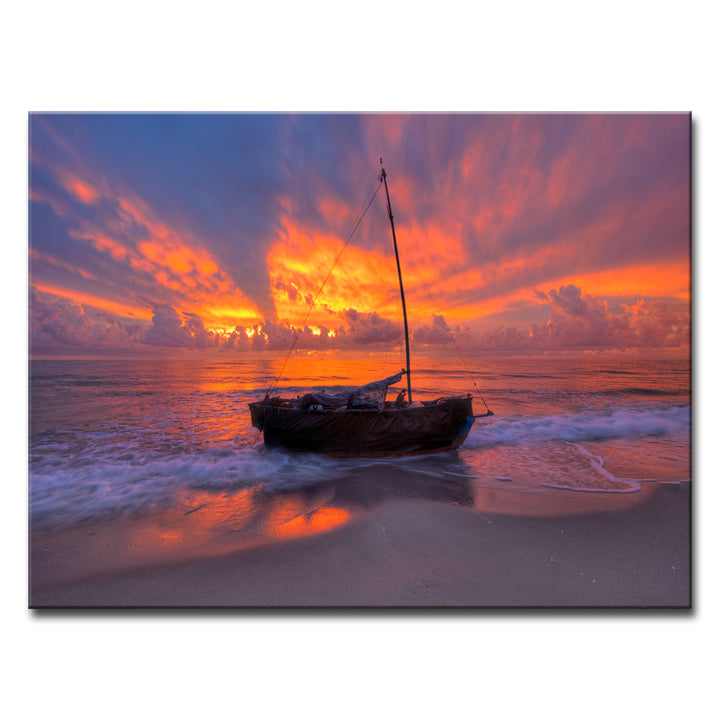 Shoreline's Kiss' Wrapped Canvas Wall Art