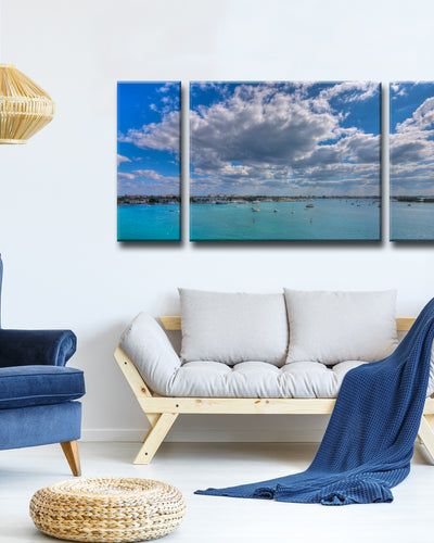 Blue Daydream' 3 Piece Wrapped Canvas Wall Art Set