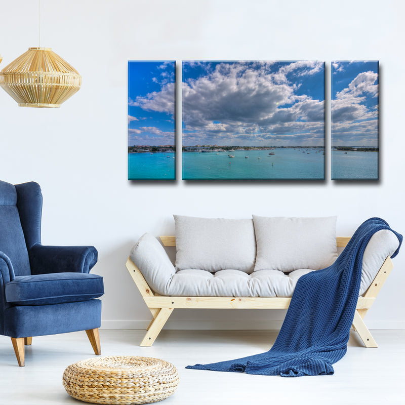 Blue Daydream' 3 Piece Wrapped Canvas Wall Art Set