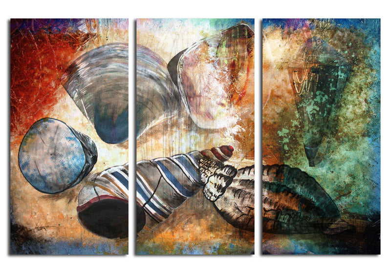 'Shells' 3-Piece Wrapped Canvas Wall Art Set - Ready2HangArt