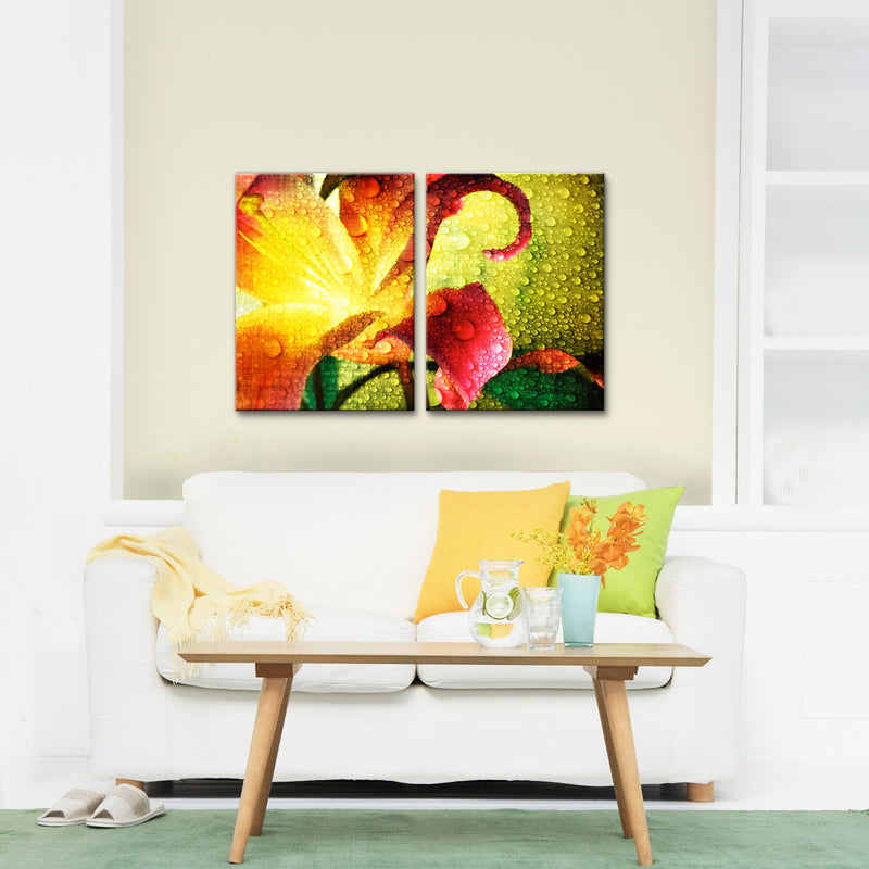 'Tropical Hibiscus' 2-Piece Wrapped Canvas Wall Art Set