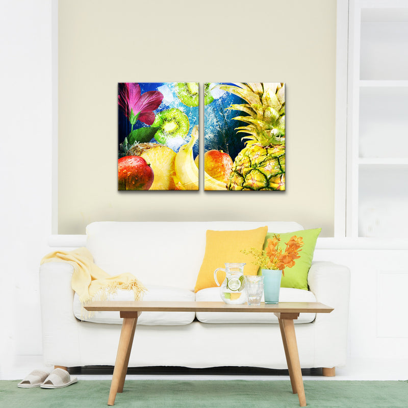 'Tropical Fruit' 2-Piece Wrapped Canvas Wall Art Set