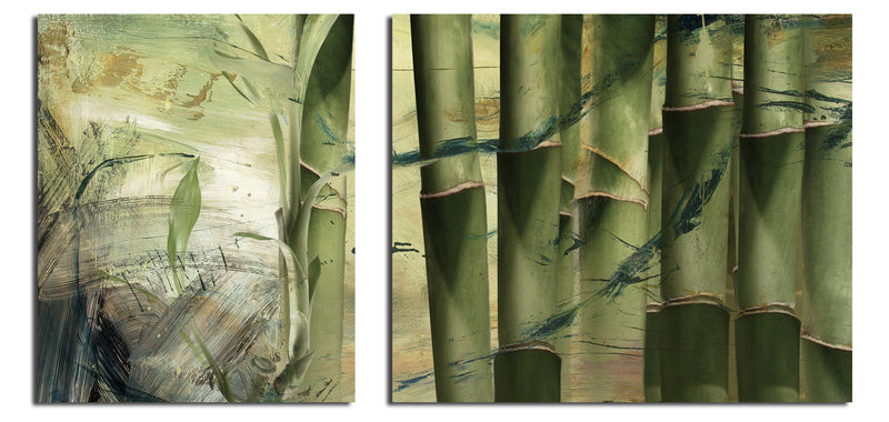 Bamboo Abstract' 2 Piece Wrapped Canvas Wall Art Set