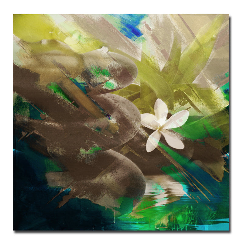 Abstract Stone Spa II' Wrapped Canvas Wall Art