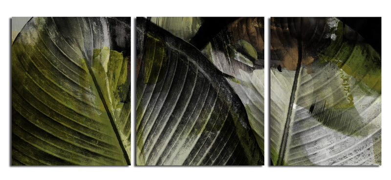Abstract Palm II' 3 Piece Wrapped Canvas Wall Art Set