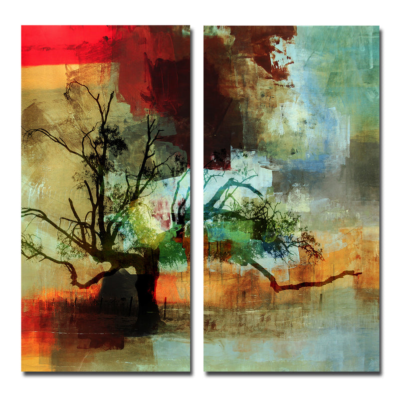 Abstract Landscape I' 2 Piece Wrapped Canvas Wall Art Set