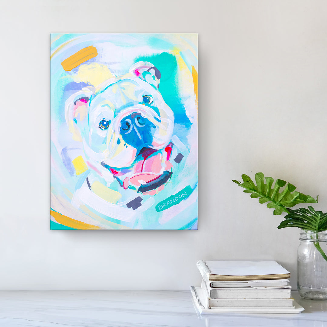 Colorburst Bulldog' Wrapped Canvas Wall Art