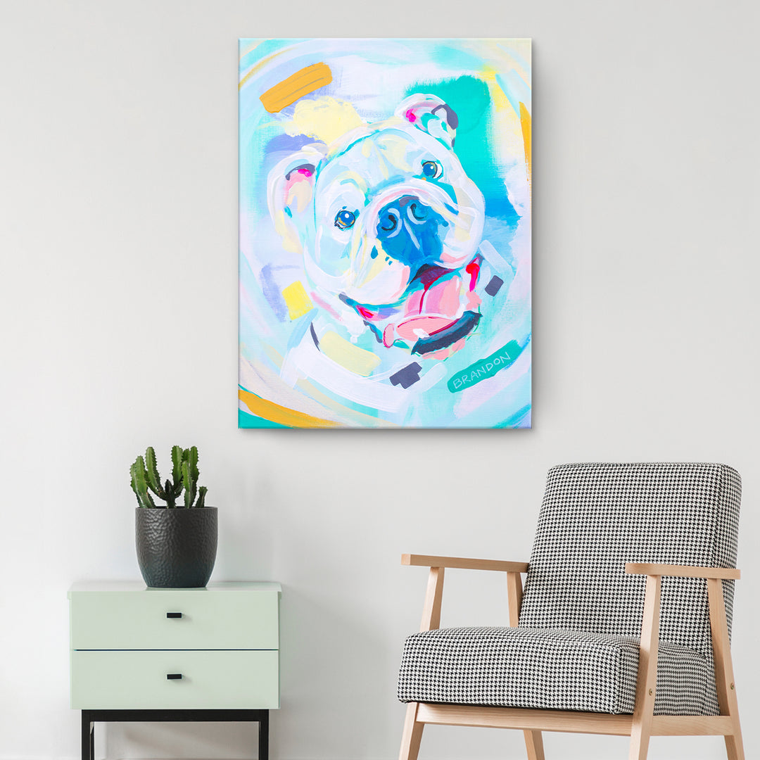 Colorburst Bulldog' Wrapped Canvas Wall Art