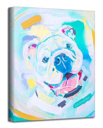 Colorburst Bulldog' Wrapped Canvas Wall Art