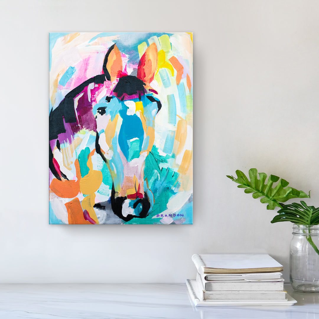 Colorburst Colt' Wrapped Canvas Art