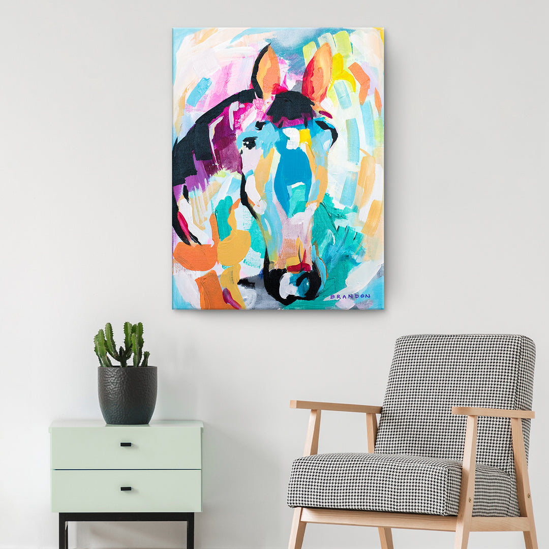 Colorburst Colt' Wrapped Canvas Art