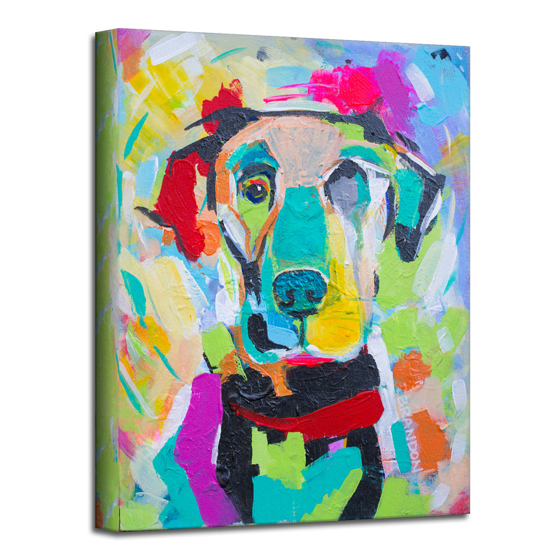 Colorburst Pup' Wrapped Canvas Wall Art