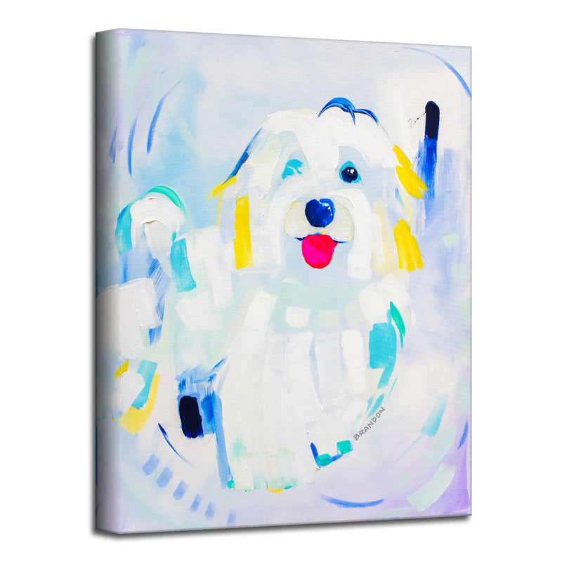 Flirty Pup' Wrapped Canvas Wall Art