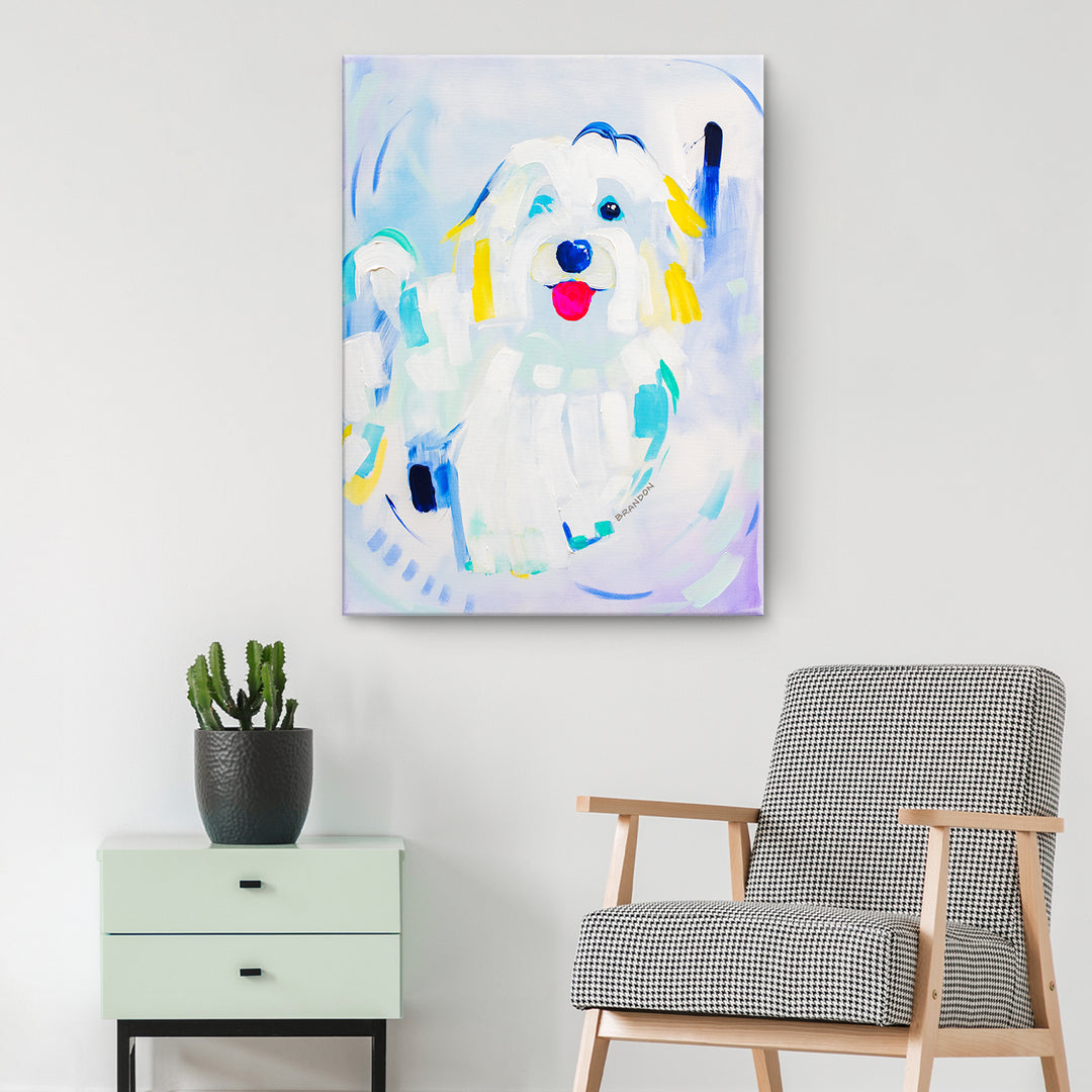 Flirty Pup' Wrapped Canvas Wall Art