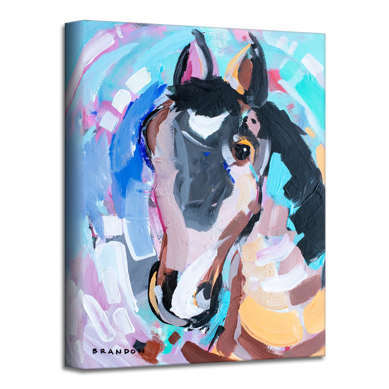 'Colorburst Horse' Wrapped Canvas Wall Art