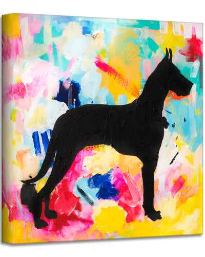 Colorburst Great Dane' Wrapped Canvas Wall Art