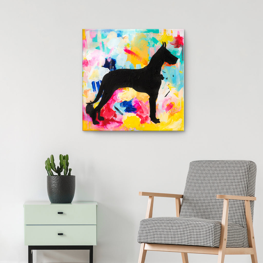 Colorburst Great Dane' Wrapped Canvas Wall Art
