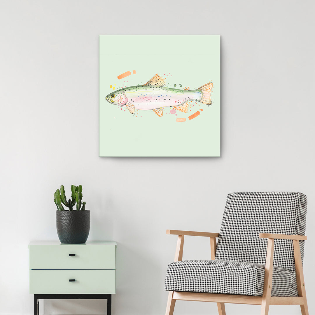 Green Trout' Wrapped Canvas Wall Art