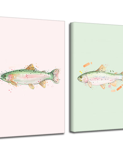 Trout Duo' Wrapped Canvas Wall Art Set