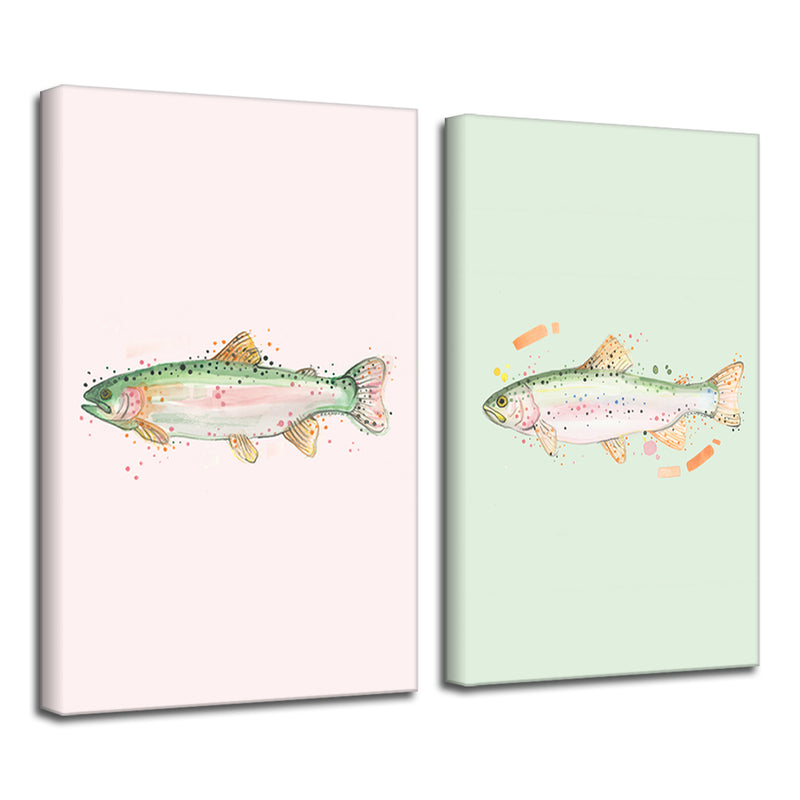 Trout Duo' Wrapped Canvas Wall Art Set