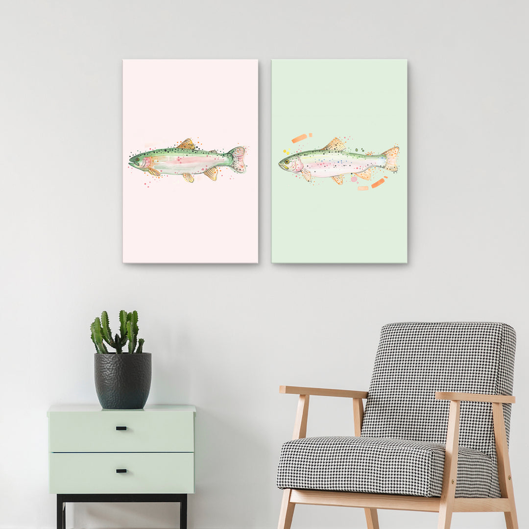 Trout Duo' Wrapped Canvas Wall Art Set