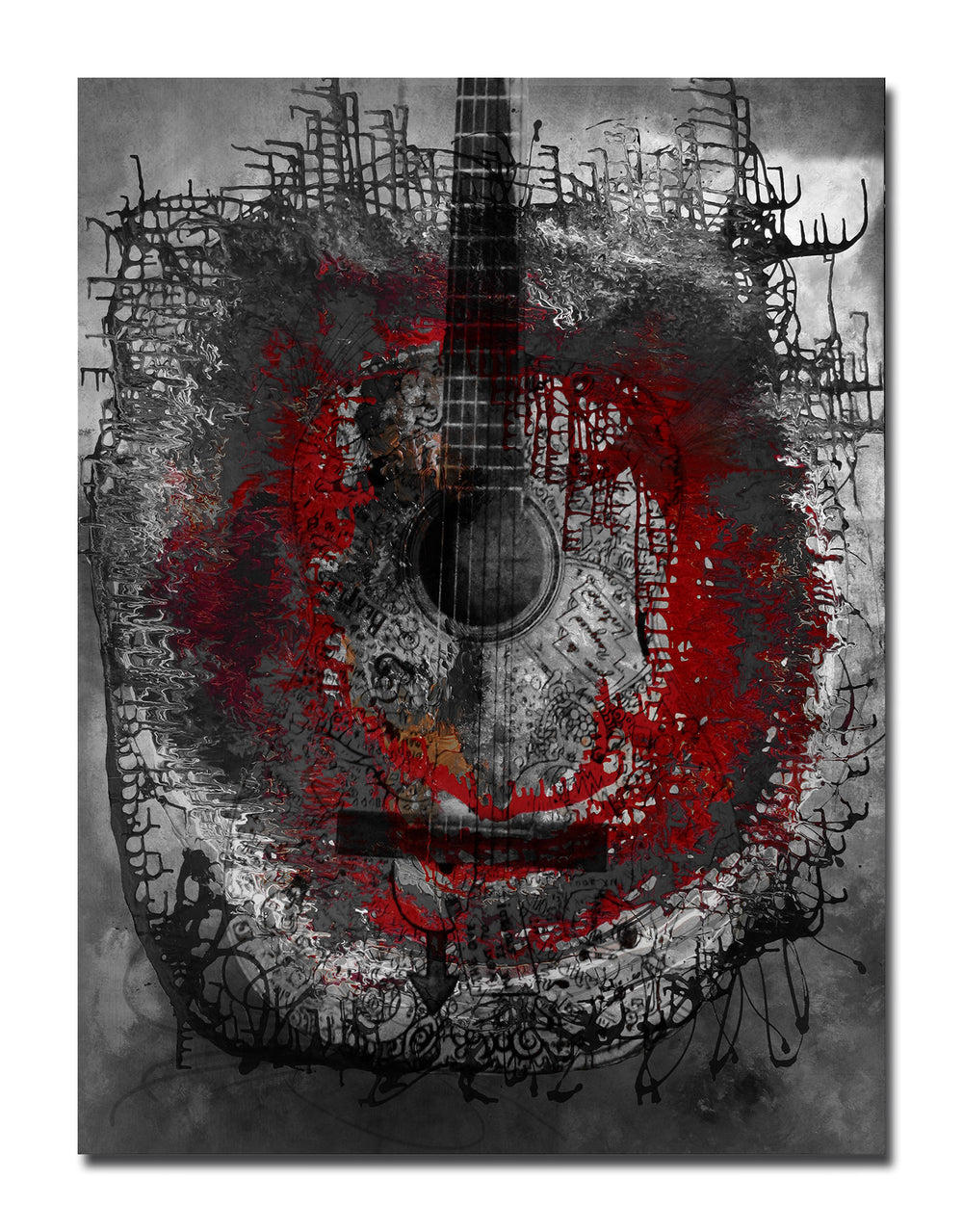 Acoustic Guitar' Wrapped Canvas Wall Art - Ready2HangArt