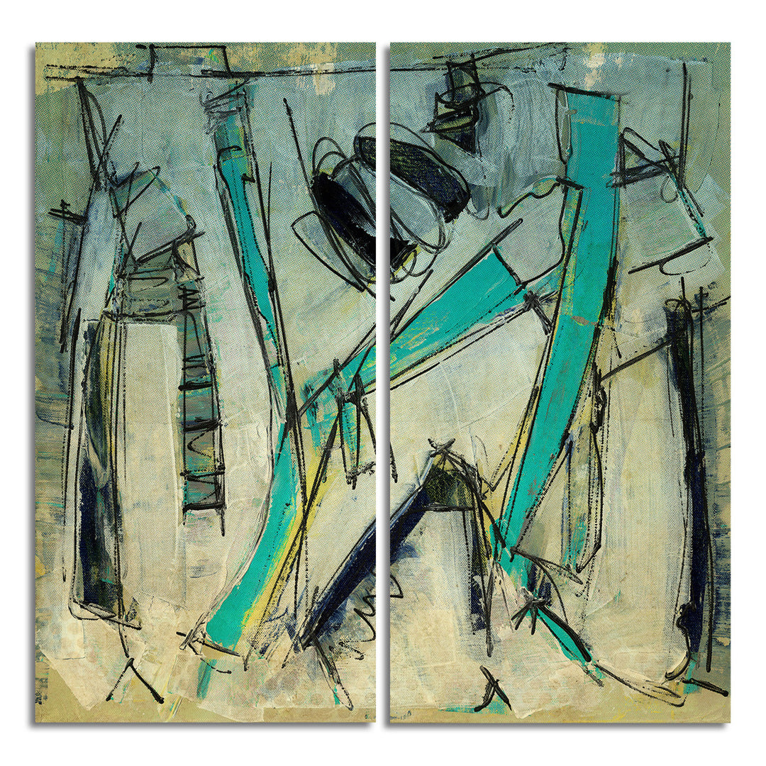 Bueno Exchange XXXVI' 2 Piece Wrapped Canvas Wall Art Set - Ready2HangArt