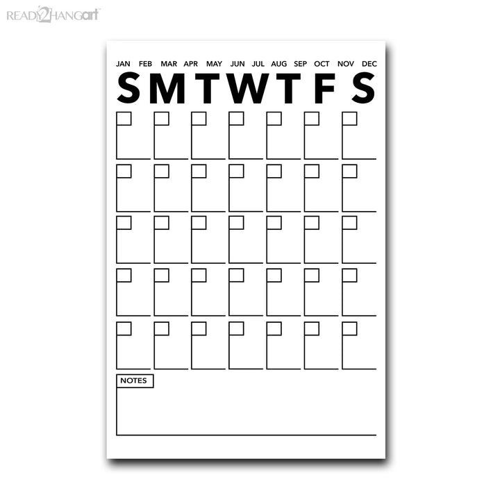 Modern Dry Erase Monthly Calendar on ArtPlexi