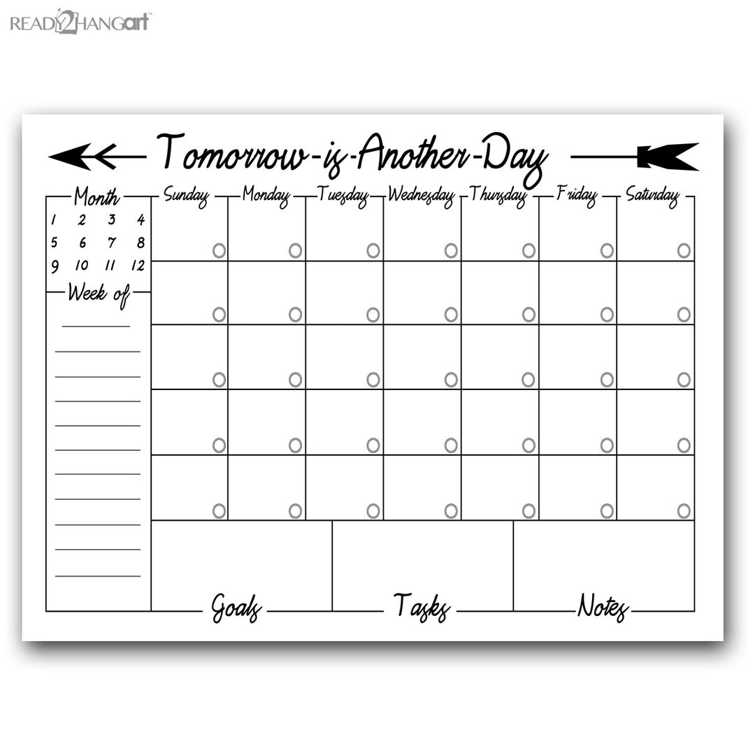 Navajo Dry Erase Monthly Calendar on ArtPlexi