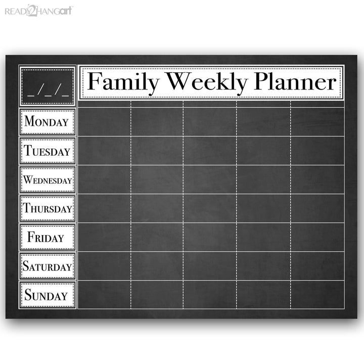 Dry Erase Family Weekly Calendar on ArtPlexi