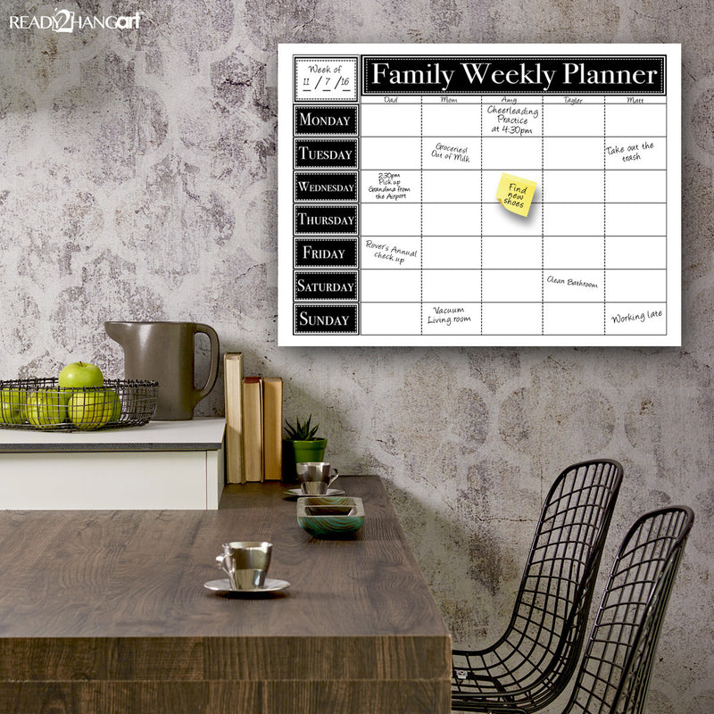 Dry Erase Family Weekly Calendar on ArtPlexi