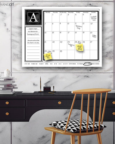 Monogram Dry Erase Monthly Calendar on ArtPlexi (30" x 40")