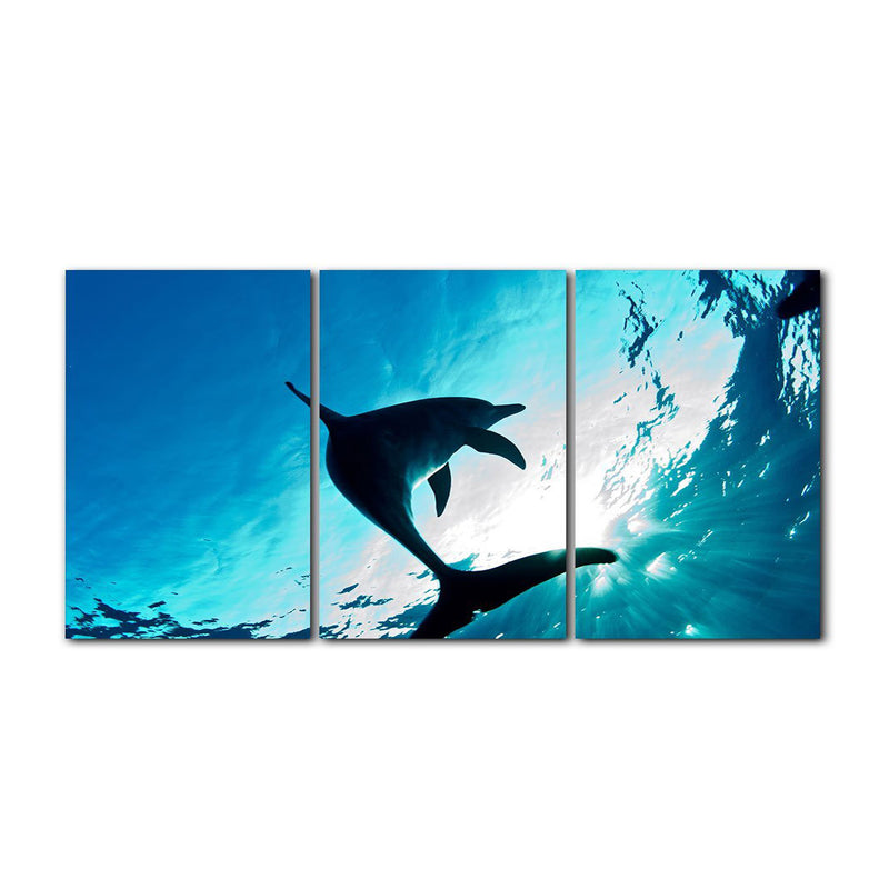 'Dolphin' 3-Piece Wrapped Canvas Wall Art Set