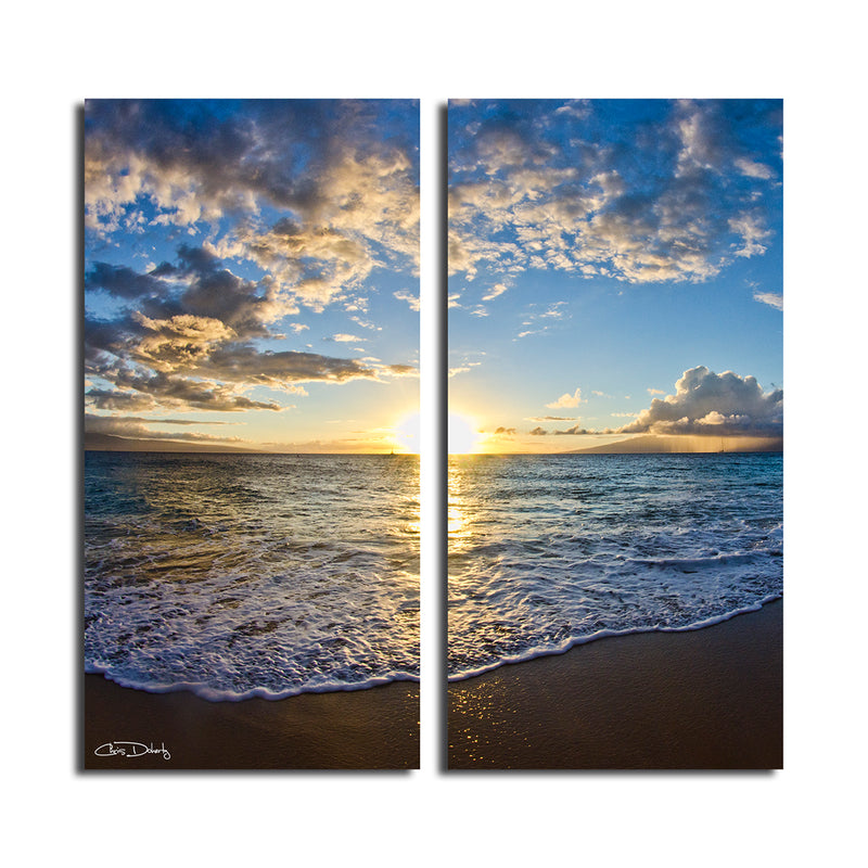 'Sun and Sea' 2-Piece Wrapped Canvas Wall Art Set