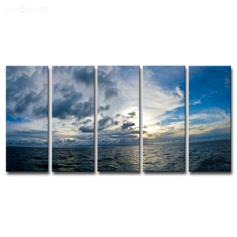 'Sunset at Sea' Wrapped Canvas Art Set - Ready2HangArt