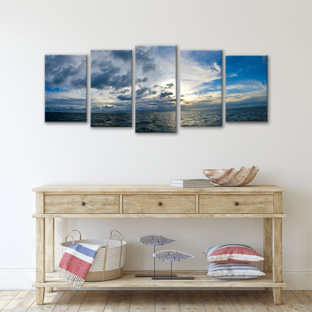 'Sunset at Sea' Wrapped Canvas Art Set - Ready2HangArt