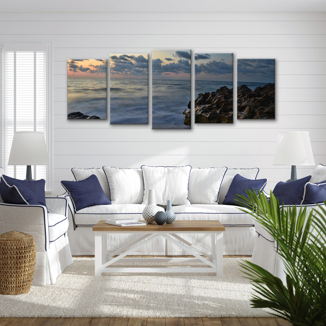 'Rocky Sunset' 5-Piece Wrapped Canvas Wall Art Set