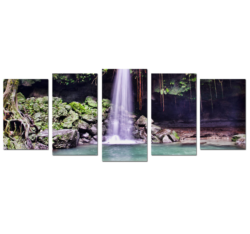 'Waterfall' 5-Piece Wrapped Canvas Wall Art Set - Ready2HangArt