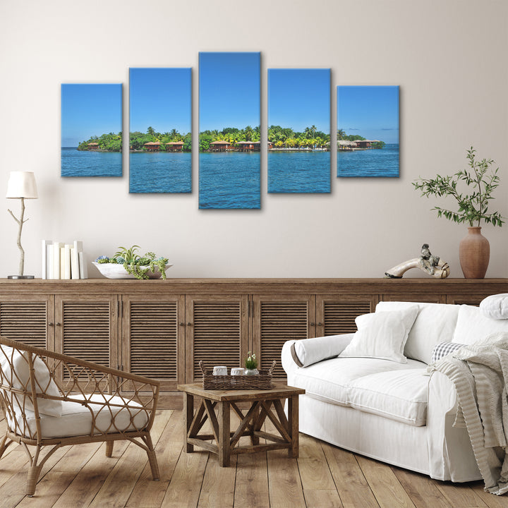'Azule' 5-Piece Wrapped Canvas Wall Art Set