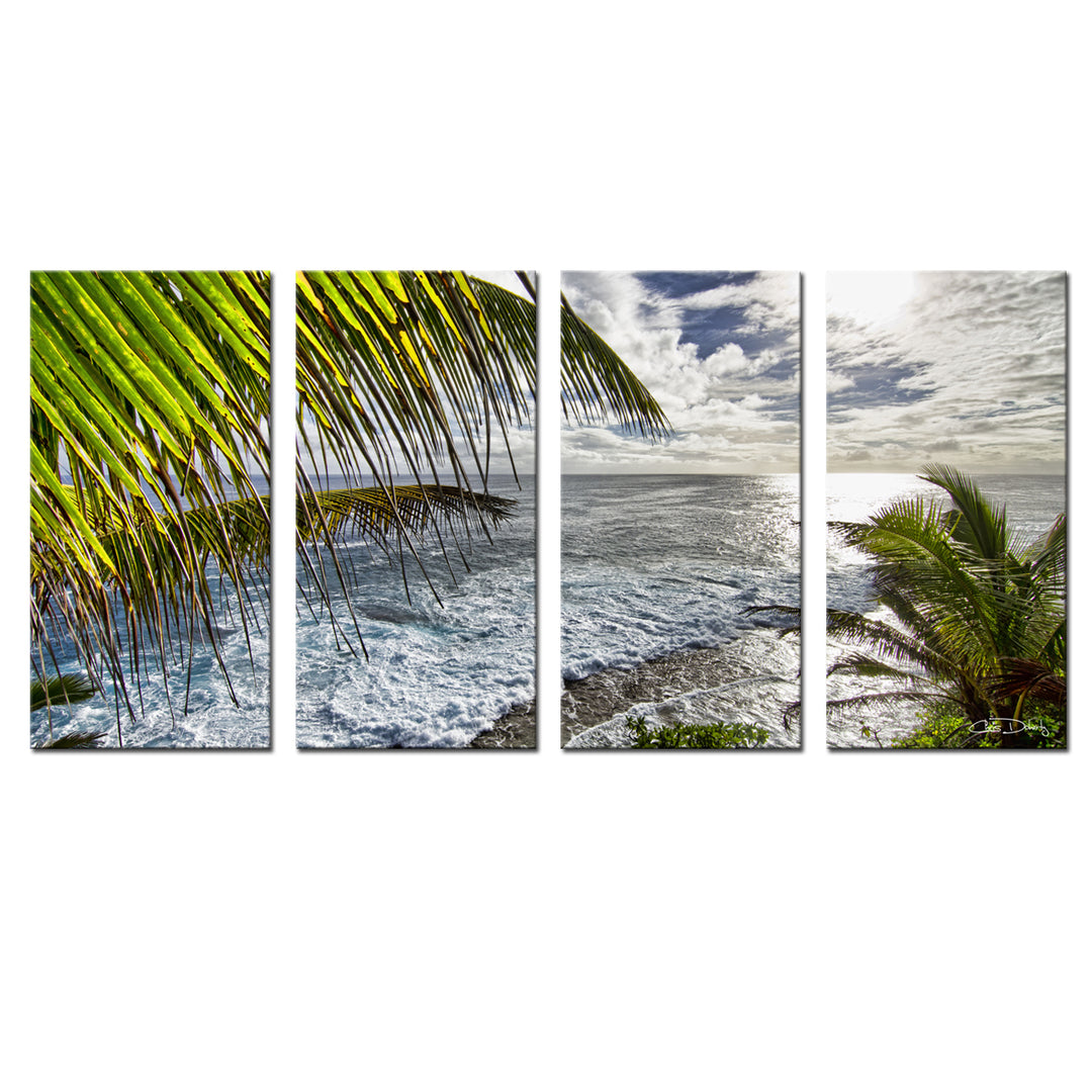 Palms View' 4-Piece Wrapped Canvas Wall Art Set - Ready2HangArt