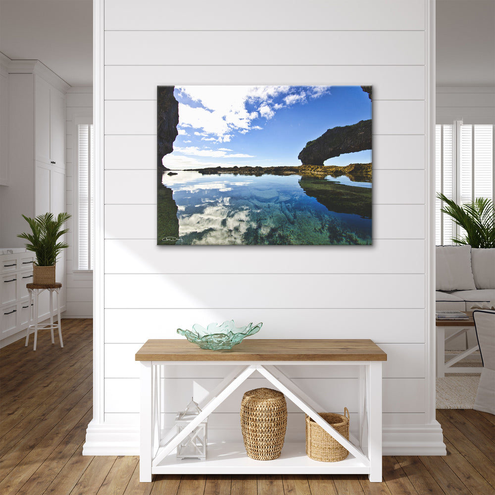 'Aqua Rocks' Wrapped Canvas Wall Art - Ready2HangArt