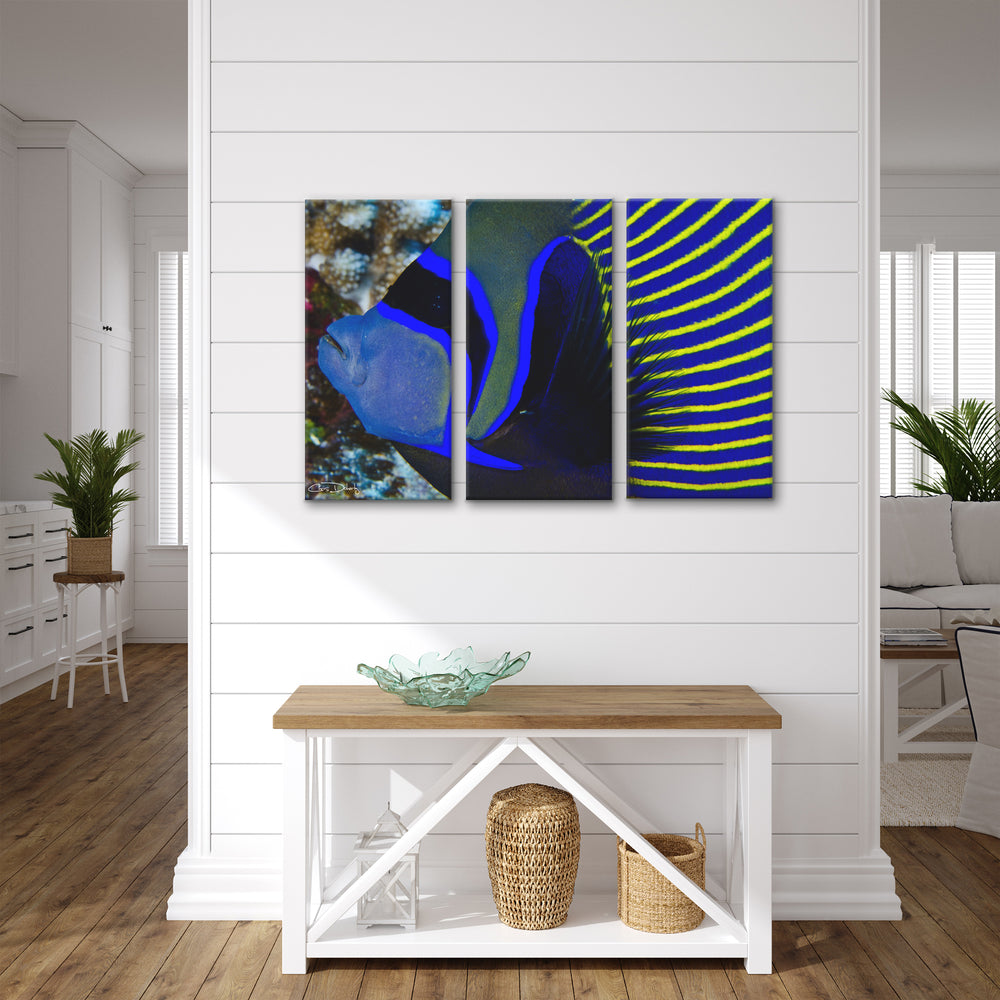 'Underwater Bleus' 4-Piece Wrapped Canvas Wall Art Set - Ready2HangArt