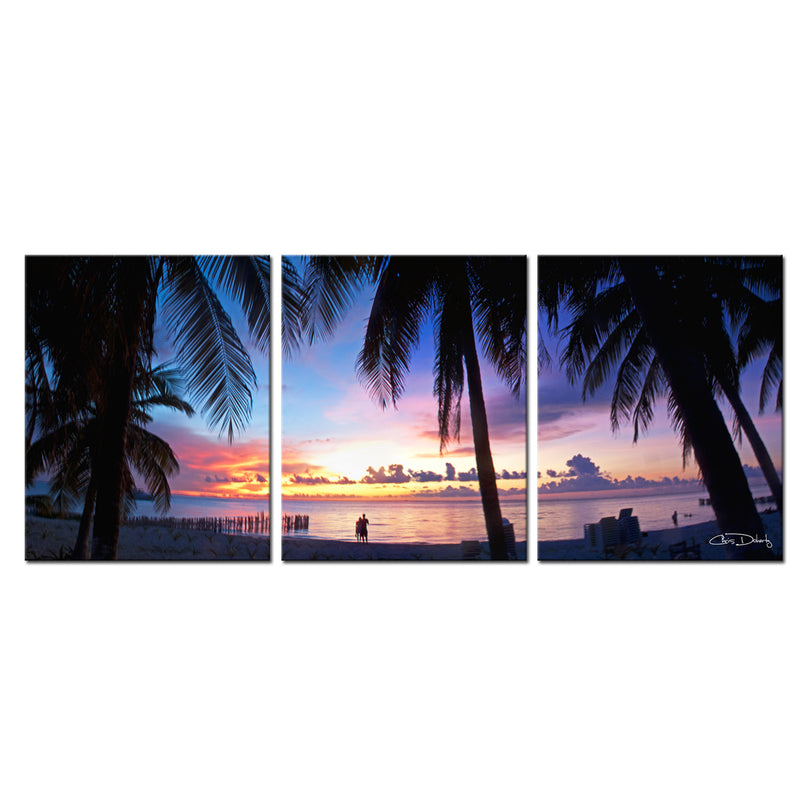 'Mex Sunset' 3-Piece Wrapped Canvas Wall Art Set - Ready2HangArt