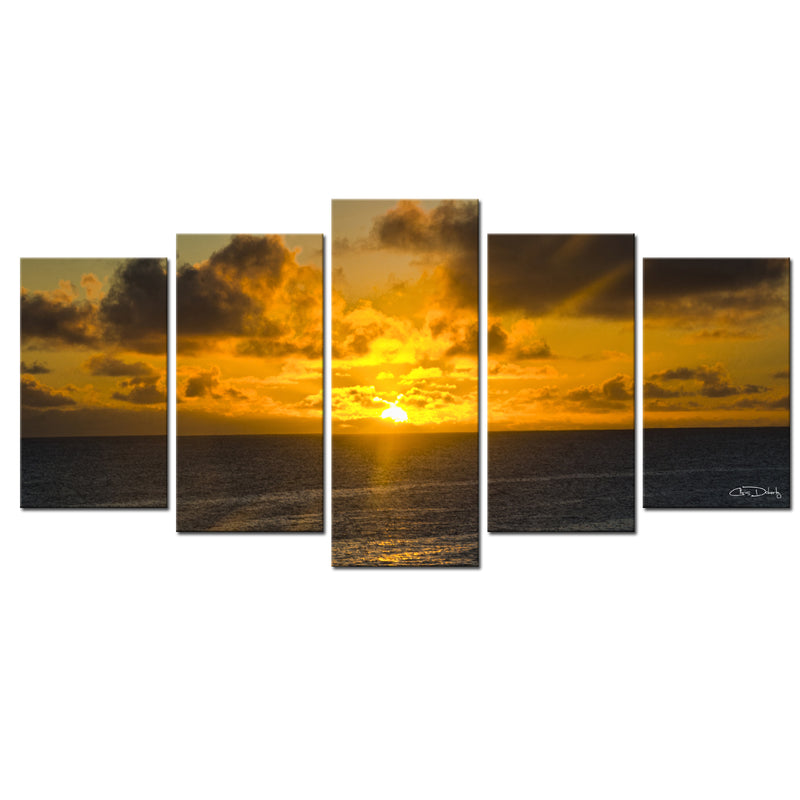 'Niue Sunset' 5-Piece Wrapped Canvas Wall Art Set - Ready2HangArt