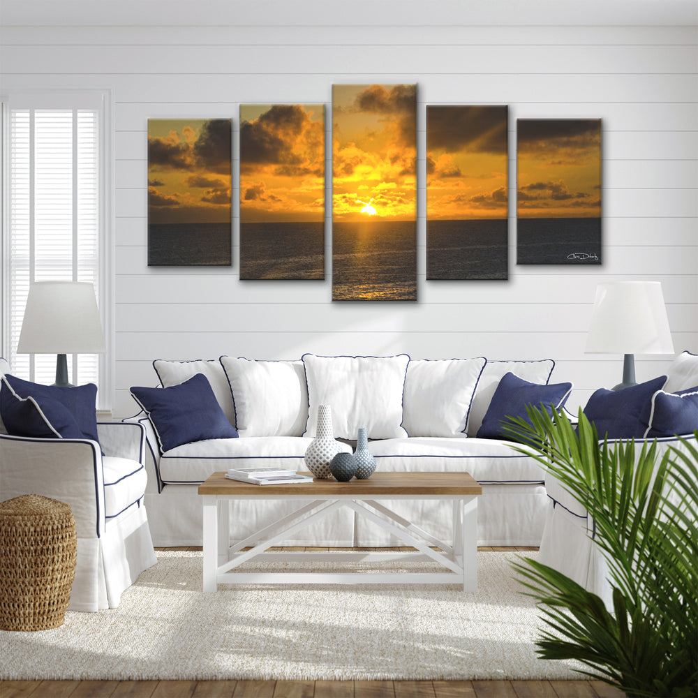 'Niue Sunset' 5-Piece Wrapped Canvas Wall Art Set - Ready2HangArt
