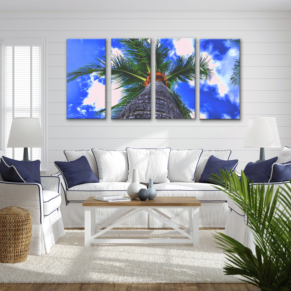 'Palms III' 4-Piece Wrapped Canvas Wall Art Set - Ready2HangArt