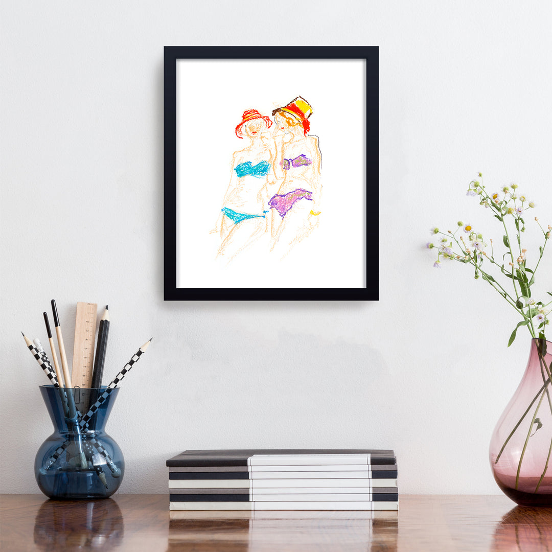 'Bathing Beauties' Framed Print Wall Art
